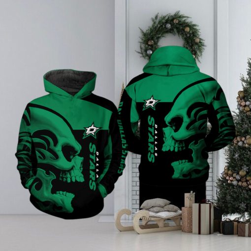 Dallas Stars NHL Skull 3D Printed Hoodie