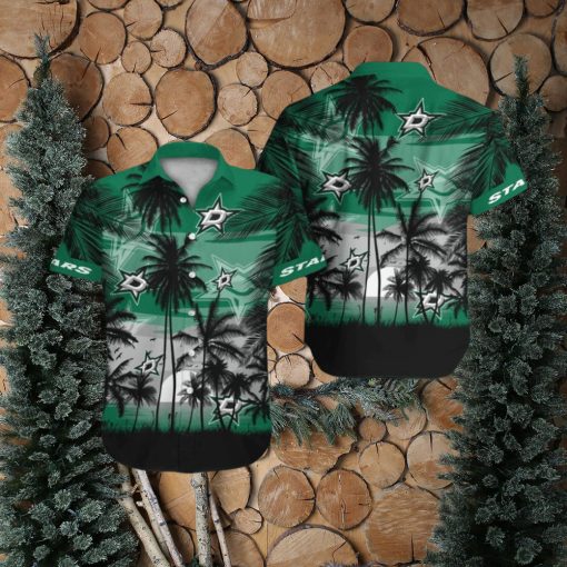 Dallas Stars Short Sleeve Button Up Tropical Hawaiian Shirt