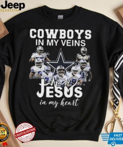 Dallas cowboys in my veins Cowboys in my veins Jesus in my heart signature photo design t shirt