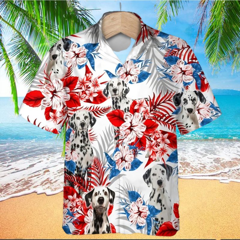 Dalmatian Hawaiian Shirt For Summer, Dog Hawaii Aloha Shirt