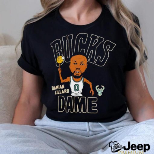 Damian Lillard Milwaukee Bucks play basketball cartoon shirt