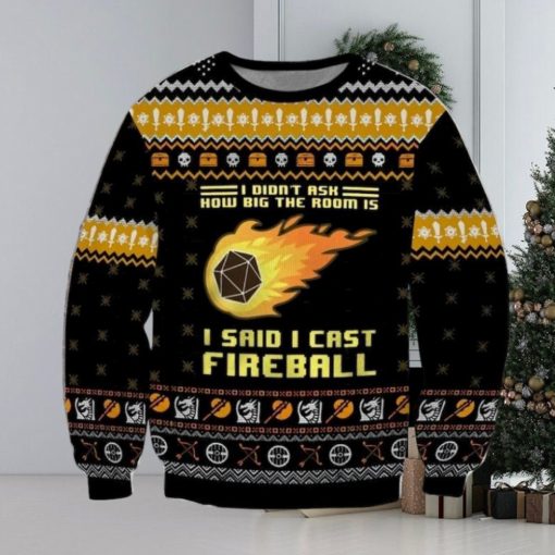 DandD I Said I Cast Fireball Ugly Christmas Sweater