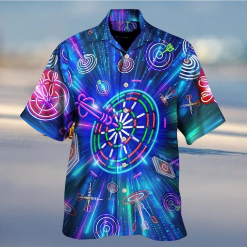 Dart Neon Sign Bright Royal Hawaii Shirt, Summer Beach Shirt, Hawaii Shirt, Shirt For Dart Lovers