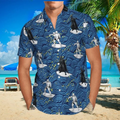 Darth Vader And Stormtrooper Surfing Star Wars Hawaiian Graphic Print Short Sleeve Hawaiian Shirt