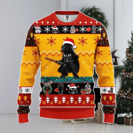 Darth Vader Cute Ugly Christmas Sweater Yellow 1 Amazing Gift Men And Women Christmas Gift