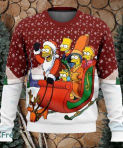 Dashing Through The Snow The Simpsons Ugly Christmas Sweaters 3D Super Hot