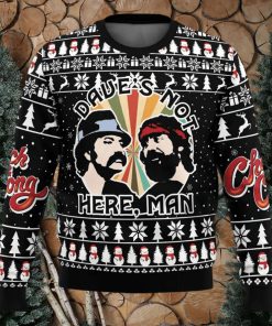 Dave’s Not Here Man Cheech and Chong Ugly Christmas Sweater