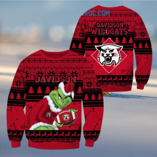 Davidson Wildcats Grinch NCAA Christmas Ugly Sweater