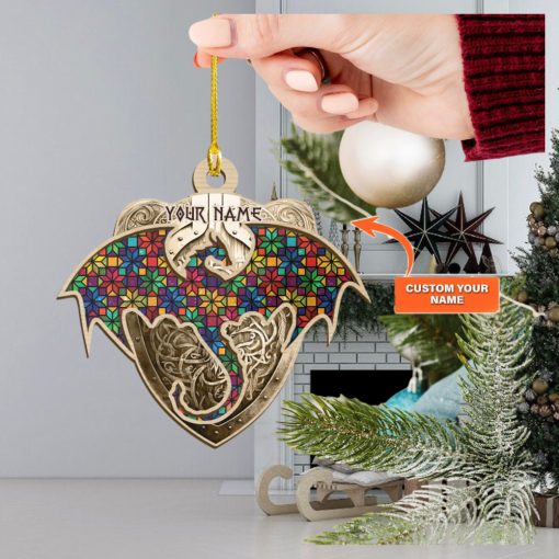 Dragon Viking Personalized Suncatcher Ornament