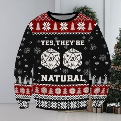 Dd Yes They Are Natural Dungeon And Dragons Initiative Galaxy Dragon Dice Gaming Ugly Sweater Party