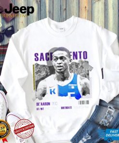 De’Aaron Fox Sacramento Kings basketball player information paper shirt