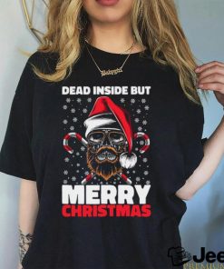 Dead Inside But Merry Christmas Skeleton Xmas Hipster Skull Santa Claus Unisex shirt