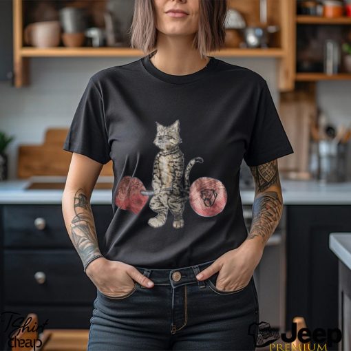 Deadlifting Tabby Cat T Shirt