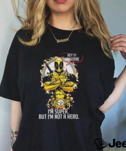 Deadpool Love Pittsburgh Steelers I’m Super But I’m Not A Hero Shirt