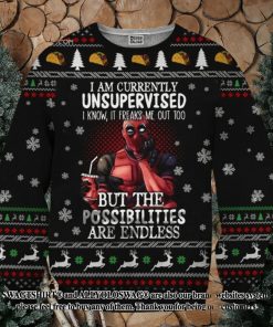 Deadpool Unsupervised Knitting Pattern Ugly Christmas Sweater