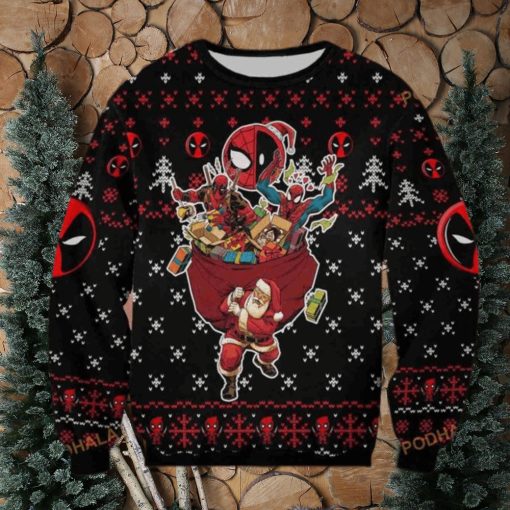 Deadpool with Spider Man Marvel Ugly Christmas Sweater