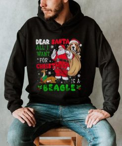 Dear Santa All I Want For Christmas Is A Beagle Funny Xmas Snow Santa Dog Lover T Shirt