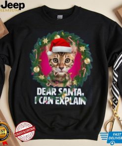 Dear Santa Cute Bengal Cat Was Naughty At Christmas Unisex Shirt