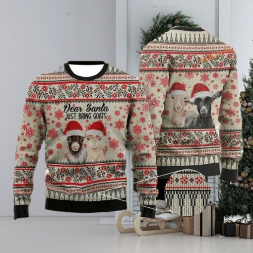 Dear Santa Just Bring Goats Ugly Christmas Sweater, Xmas Goat Sweater