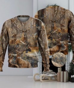 Deer Autumn Forest For Hunting Lovers 3D Full Print Ugly Sweater Christmas Gift Sweater