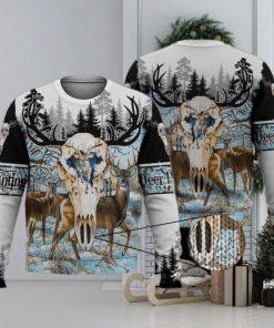 Deer Head Winter Forest 3D Full Print Ugly Sweater Christmas Gift Sweater
