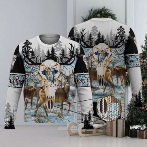 Deer Head Winter Forest 3D Full Print Ugly Sweater Christmas Gift Sweater