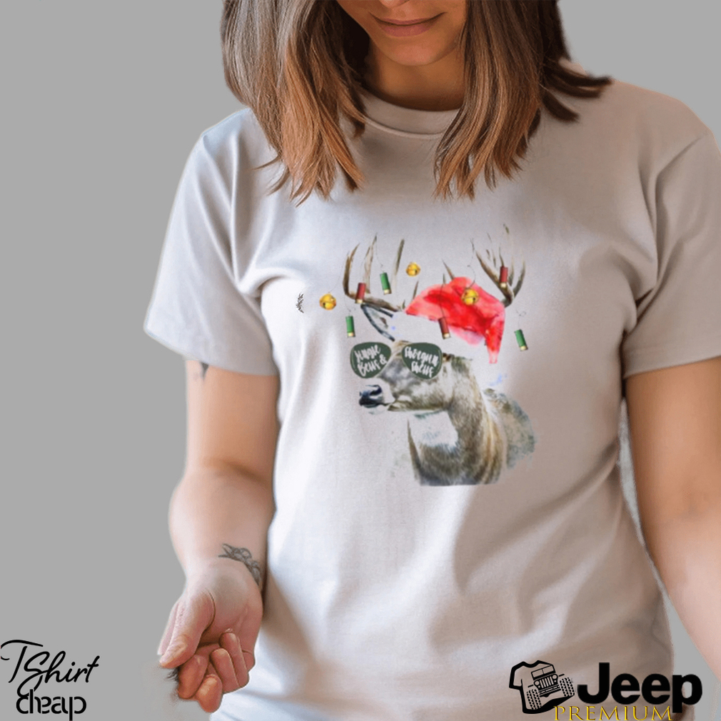 Deer Hunting Jingle Bells Shotgun Shells Christmas T Shirt - teejeep