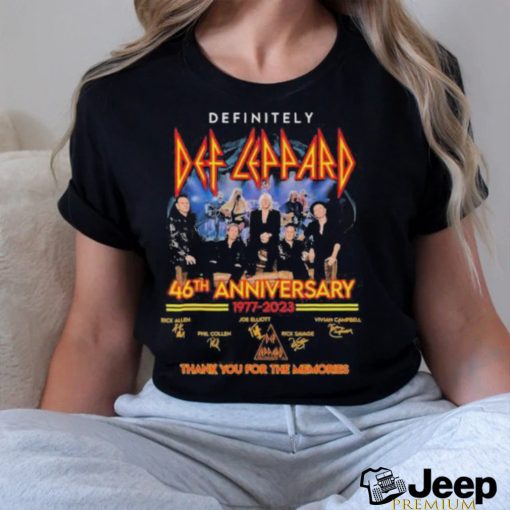 Definitely Def Leppard 46th Anniversary 1977 – 2023 Thank You For The Memories T Shirt