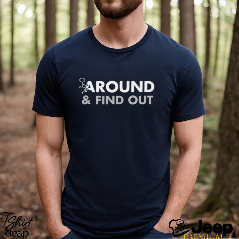 Fuck Around And Find Out American USA Flag Funny Premium T-Shirt