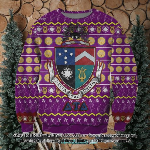 Delta Tau Delta 3D Print Ugly Xmas Wool Knitted Sweater