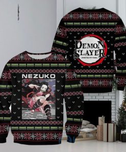 Demon Slayer Anime Nezuko Kamado Knitting Christmas All Over Printed 3D Shirt