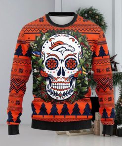 Denver Brocos Skull Flower Ugly Christmas Ugly Sweater