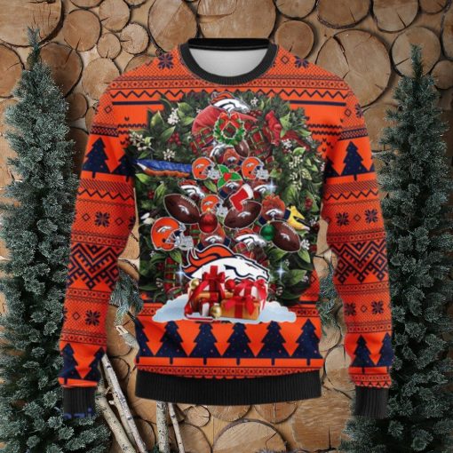 Denver Brocos Tree Ugly Christmas Fleece Sweater