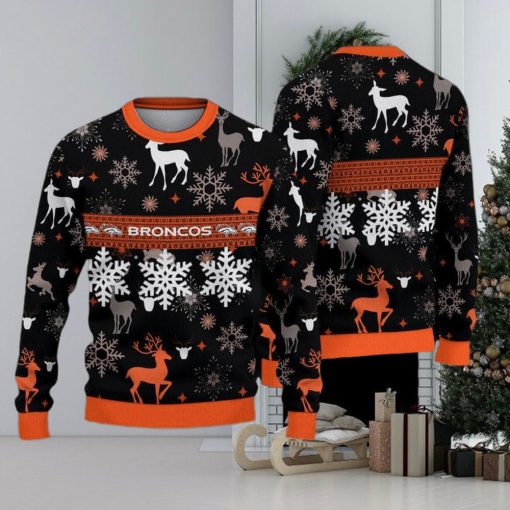 Denver Broncos Christmas Pattern All Over Print Mulled Ugly Sweater