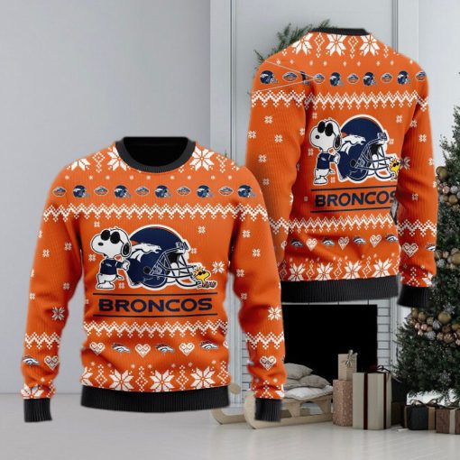 Denver Broncos Cute The Snoopy Show Football Helmet Ugly Xmas Sweater