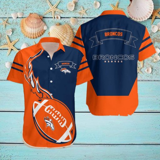 Denver Broncos NFL Flame Ball Hawaiian Shirt