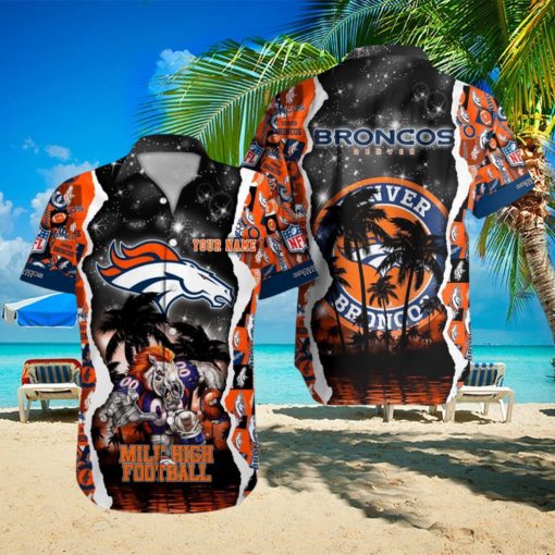 Denver Broncos NFL Hawaiian Shirt Custom Name 3D All Over Printed Hawaii Shirt