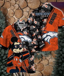 Denver Broncos NFL Summer Hawaii Shirt Mickey And Floral Pattern For Sports Fans