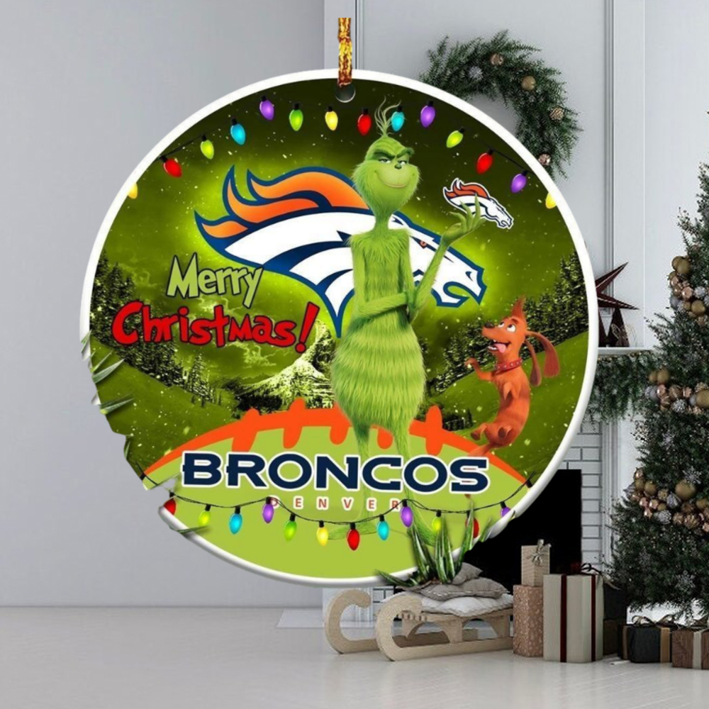 Denver Broncos Nfl Funny Grinch Christmas Ornaments