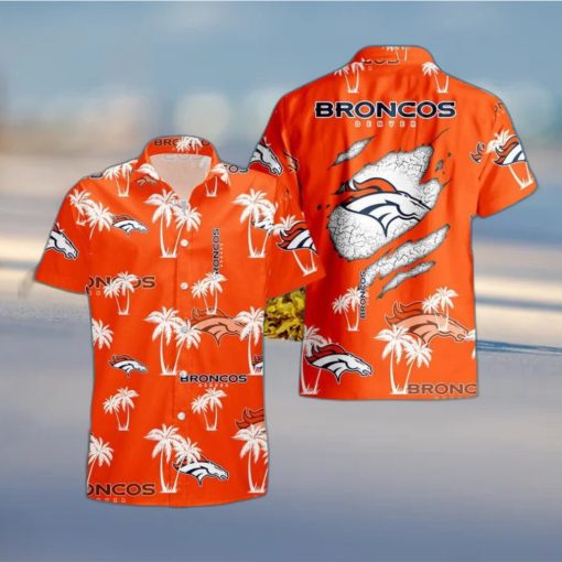 Denver Broncos Palm Tree Pattern Hawaiian Shirt Beach Summer Gift