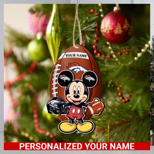 Denver Broncos Personalized Your Name Mickey Mouse And NFL Team Ornament SP161023169ID03