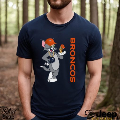 Denver Broncos T Shirt Print Tom And Jerry Nfl Tom And Jerry Tshirt For Fans