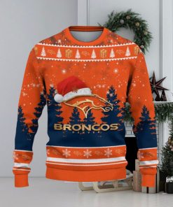 Denver Broncos Ugly Christmas Sweater Tree Santa Hat Car For Fans Gift Familys Holidays