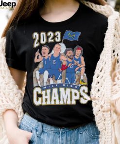 Denver Nuggets 2023 Mile High champs players flag shirt