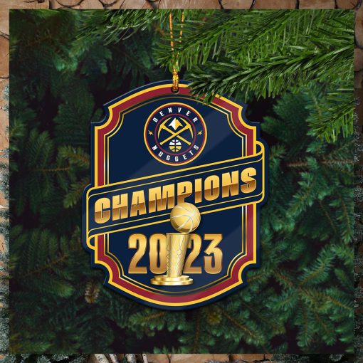 Denver Nuggets 2023 NBA Champions Logo Custom Name Holiday Christmas Tree Decorations Ornament