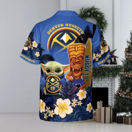 Denver Nuggets Baby Yoda Champions Flowers Hawaiian Shirt