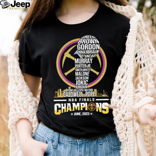 Denver Nuggets NBA Finals Champions June 2023 Trophy by name players shirt