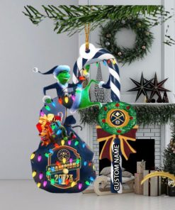 Denver Nuggets NBA Grinch Candy Cane Personalized Xmas Gifts Christmas Tree Decorations Ornament