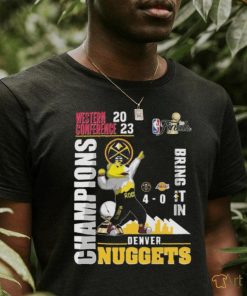 Denver Nuggets Rocky the Mountain Lion Western Conference 2023 Champions Bring It In shirt