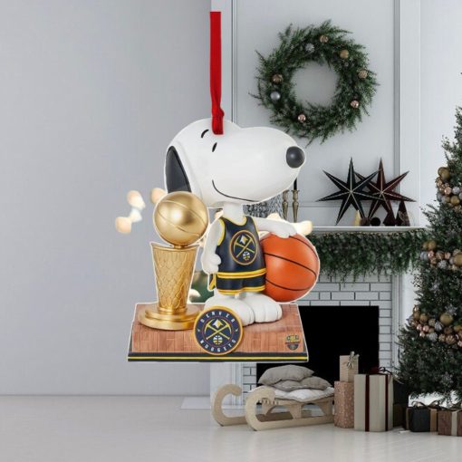 Denver Nuggets Snoopy Peanuts 2023 Nba Champions Trophy Ornament